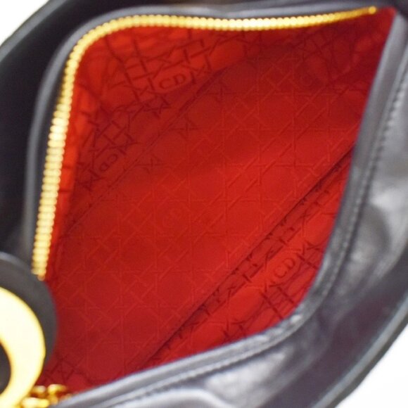 CHRISTIAN DIOR Lady Cannage 2Way Shoulder Hand Bag Suede Leather Black 43KB146 - Picture 10 of 15